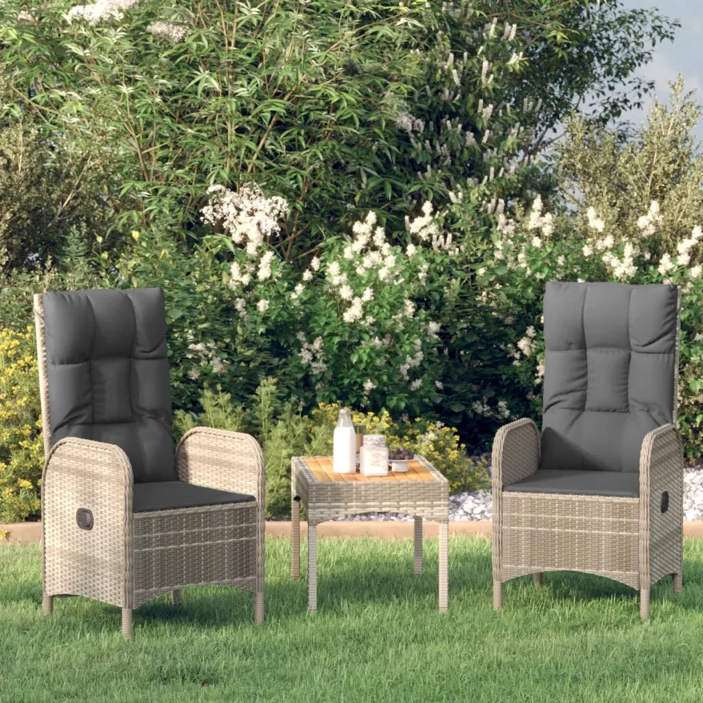 Sedie da Giardino 2 pz | Sedie da Esterno in Polyrattan Grigio