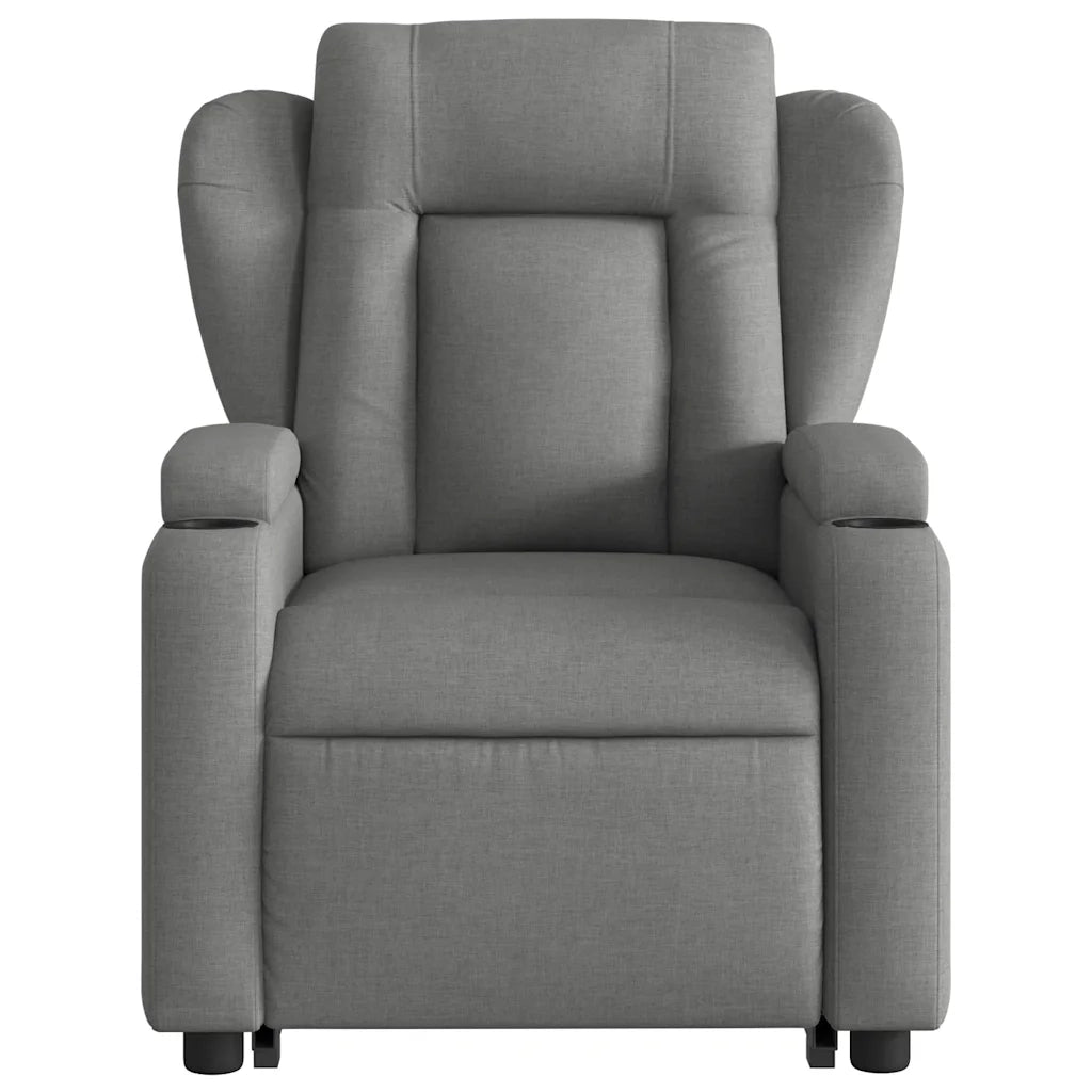 Poltrona Alzapersona Massaggi Reclinabile Grigio Scuro Tessuto 3204495