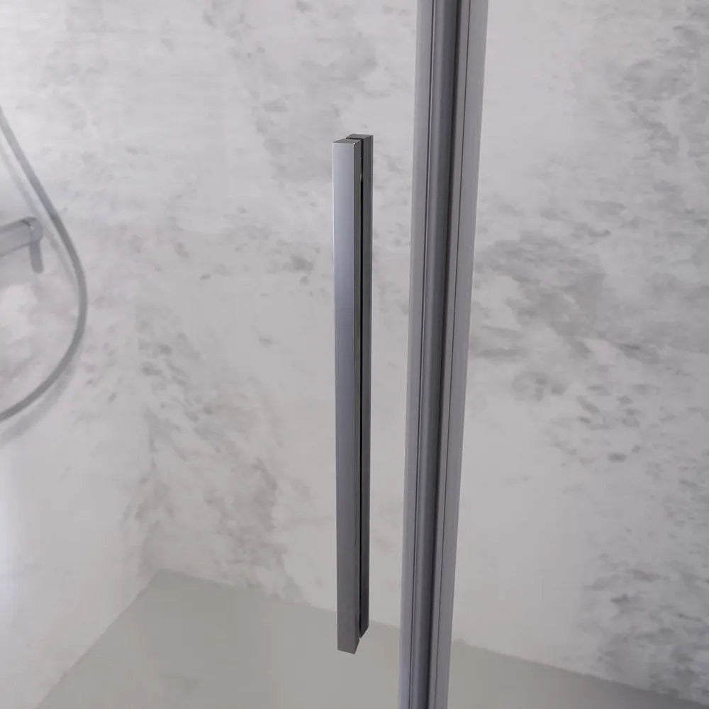 Porta doccia 131-135cm apertura a battente con profili cromati e vetro da 6mm trasparente h195 | Elba