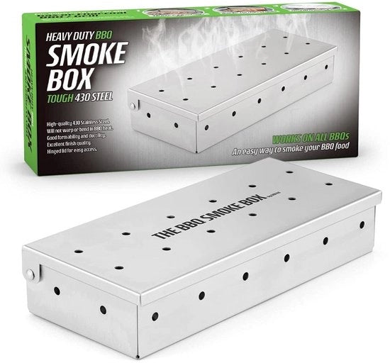 Accessorio BBQ universale per fumatori - Cassetto fumogeno robusto - Capacità 950 ml - 28 aperture per fumi
