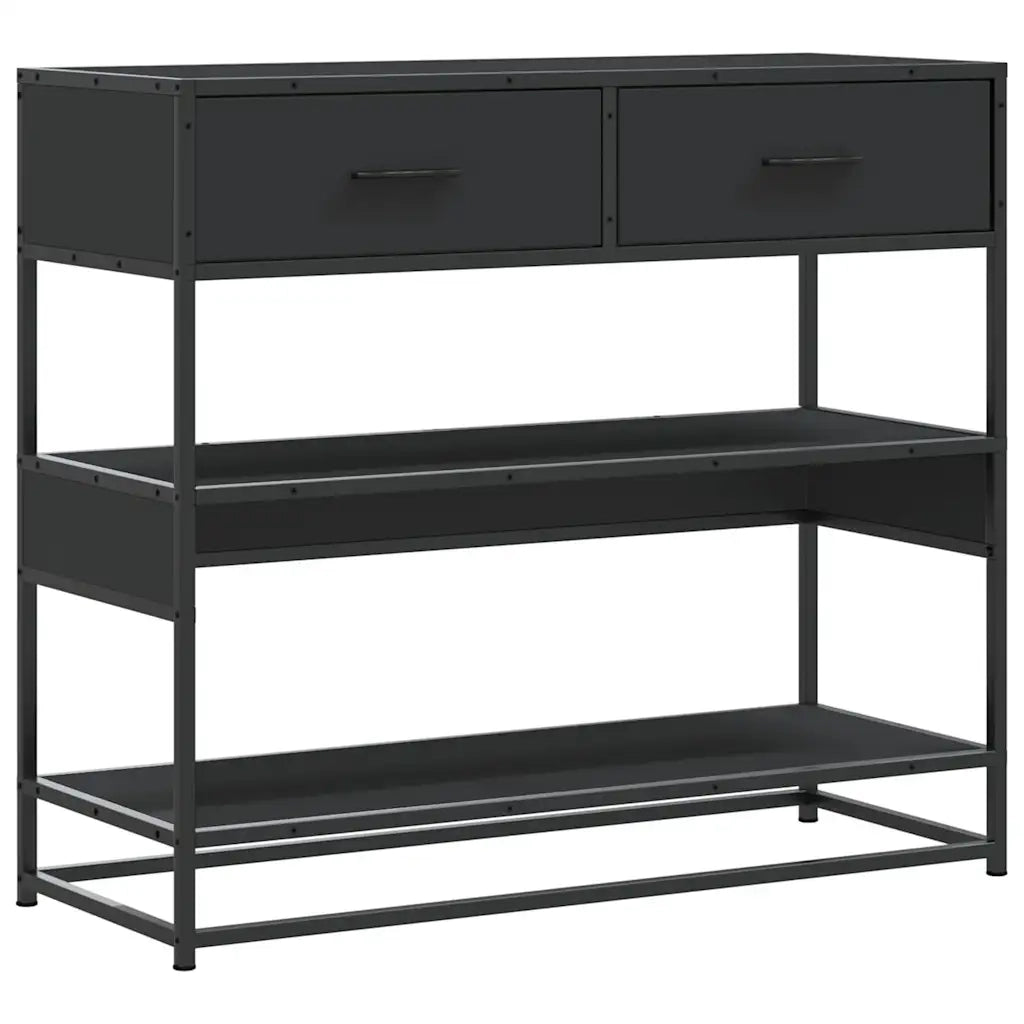Tavolino Consolle Nero 90x35x80 cm in Legno Multistrato 849179