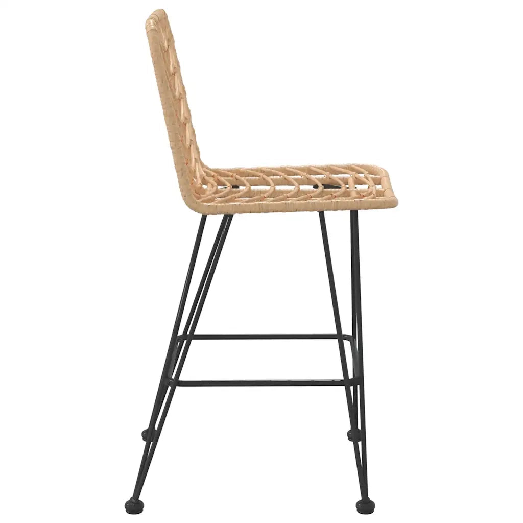 Sgabelli da Bar 2 pz 45x56x103,5 cm Rattan PE e Acciaio cod mxl 8925