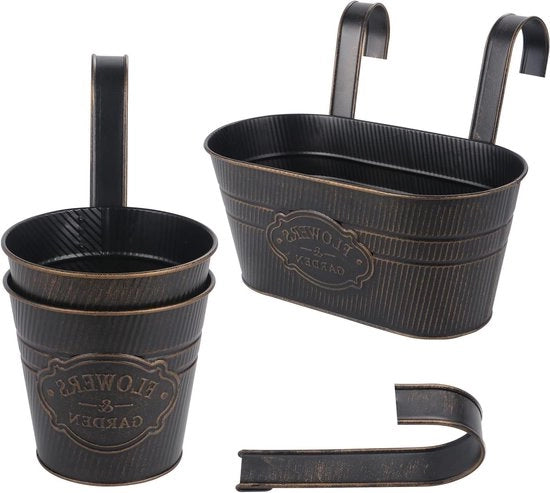 Pannelli per piante in metallo - Set da 3 - Con chiodi metallici rimovibili - Per piante esterne balcone giardino