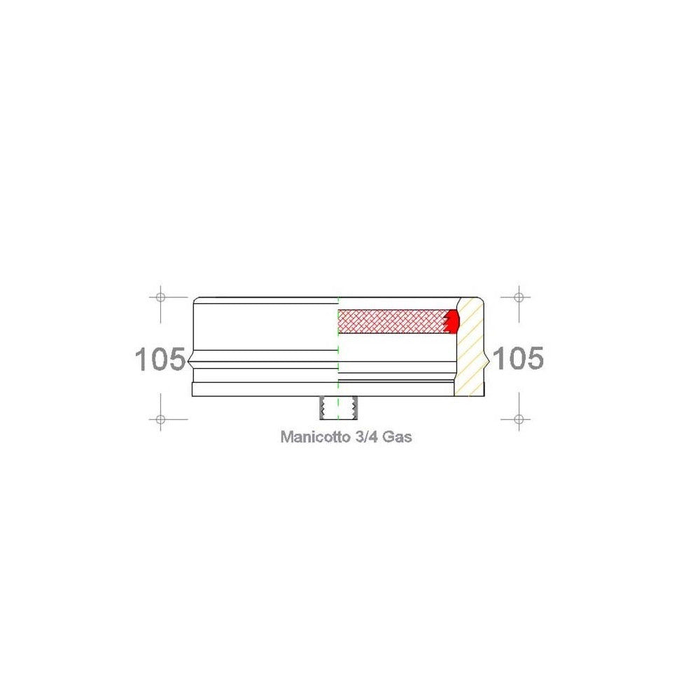 Tappo inox di 80 - de 130mm doppia parete con spurgo per scarico condensa