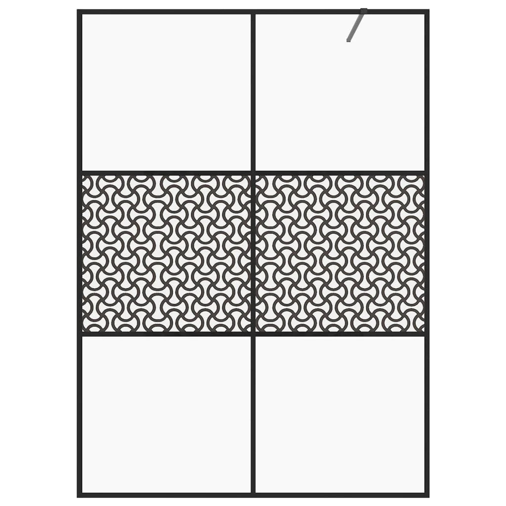 Parete doccia con vetro divisorio per vasca accessorio da bagno box doccia arredamento per la casa ESG trasparente 140 x 195 cm nero 02_0002153