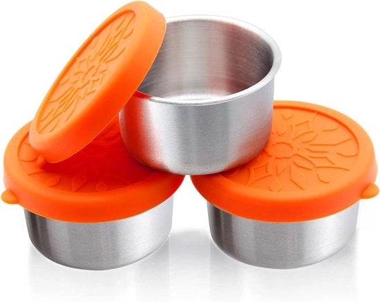 Contenitori per Cibo - 3 x 35 oz Contenitori in Acciaio Inossidabile Aereodinamici per Bebè e Spuntini