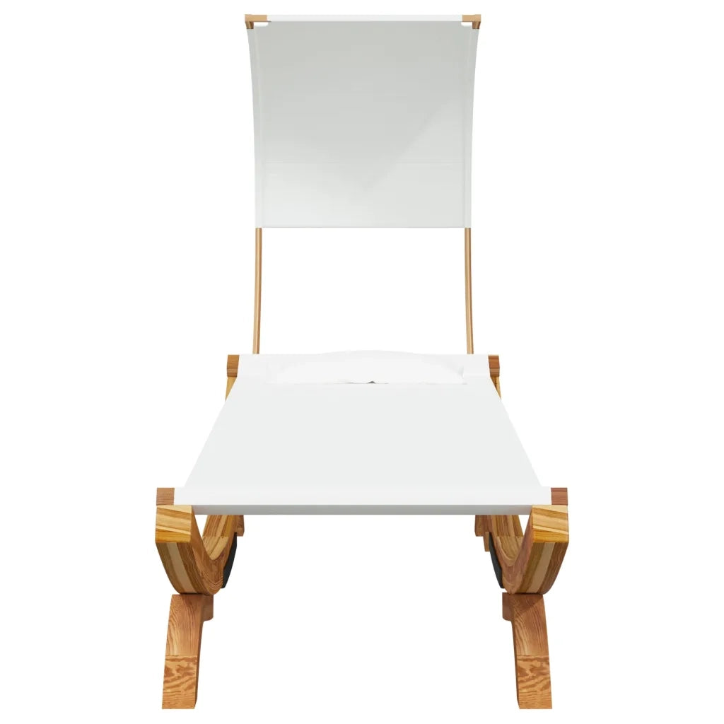 Lettino con Tettuccio 100x200x126 cm in Legno Curvato Crema 313945