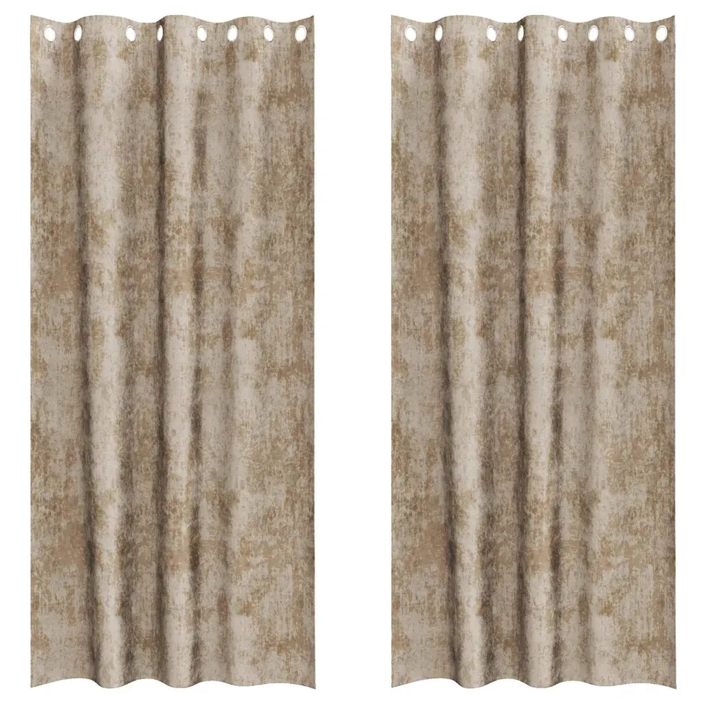 Tende in Velluto 2 pz Champagne 260 x 140 cm Velluto 4107677