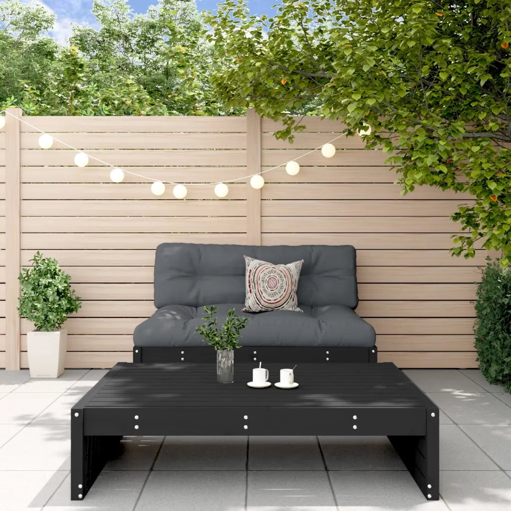 Set Salotto da Giardino 2 pz Nero in Legno Massello di Pinocod mxl 117950
