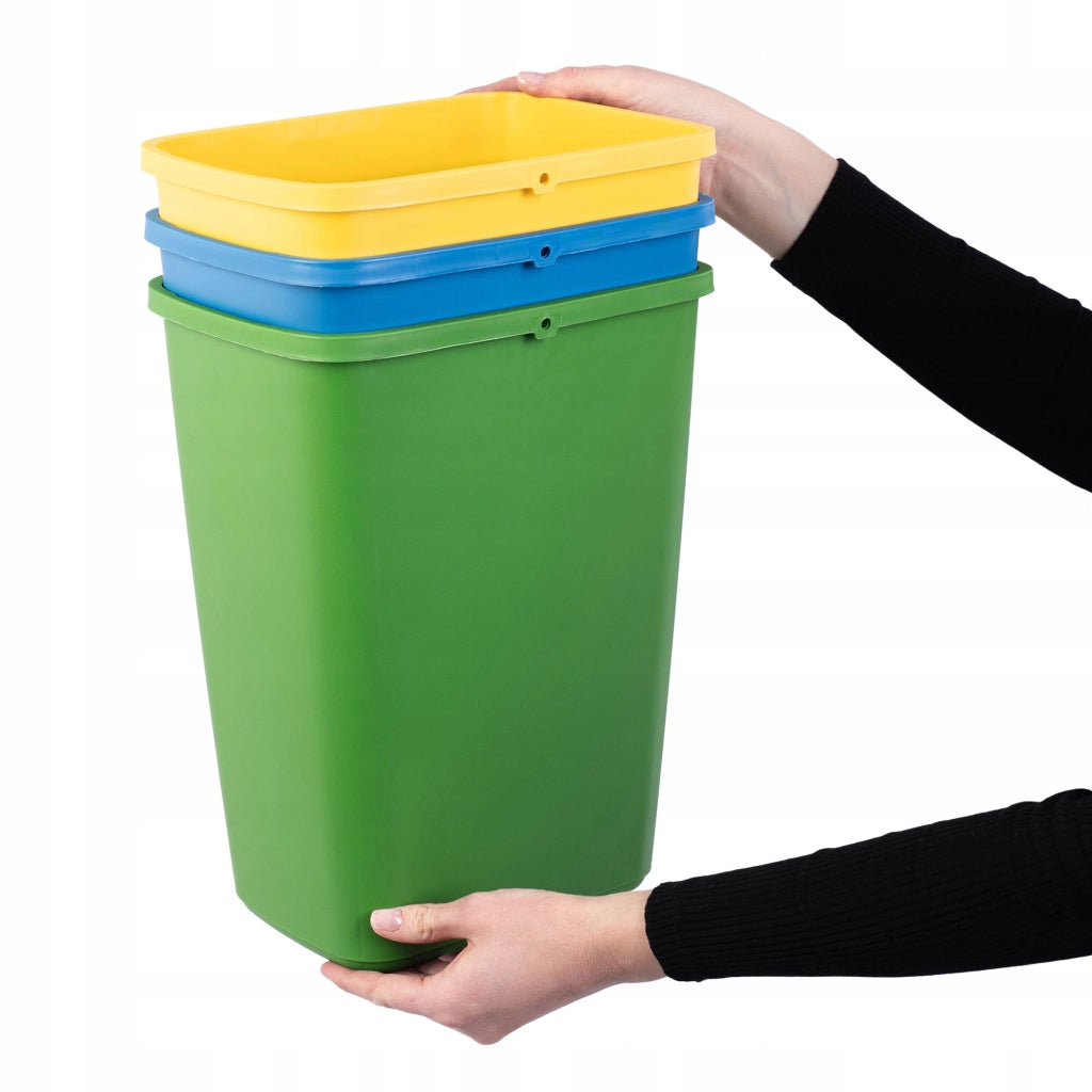 Set di 3 contenitori per la raccolta differenziata KADAX da 12 litri.