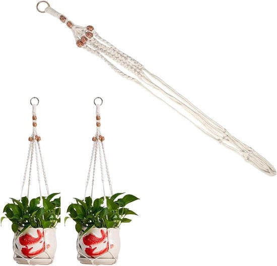 Lampada da soffitto in stile bohemiano con corda di cotone - Ideale per interni ed esterni - Lunghezza 85 cm