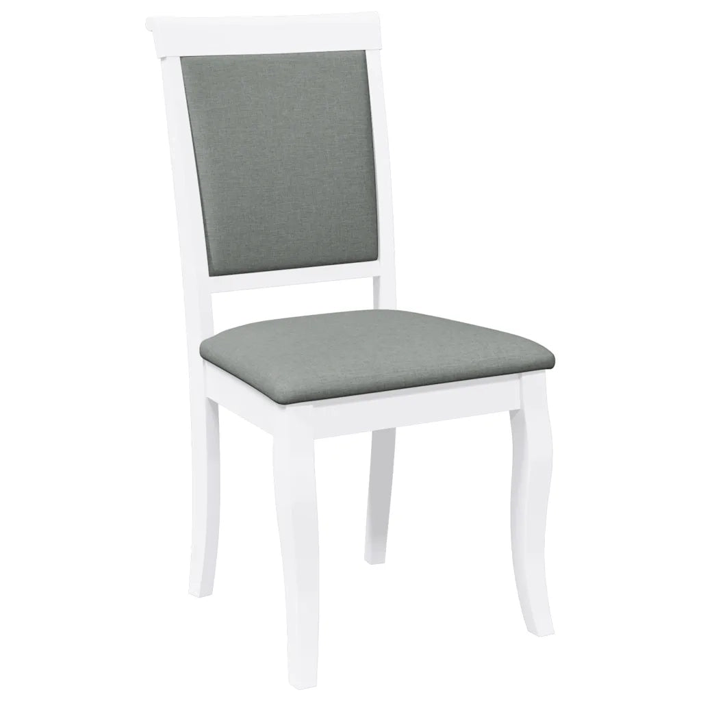 Sedie da Pranzo con Cuscini 2 pz Bianco Legno Massello di Hevea