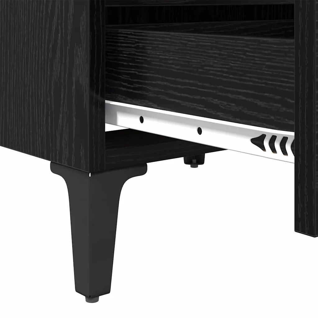 Armadio da Notte Rovere nero 40 x 35 x 50 cm Legno multistrato 871922