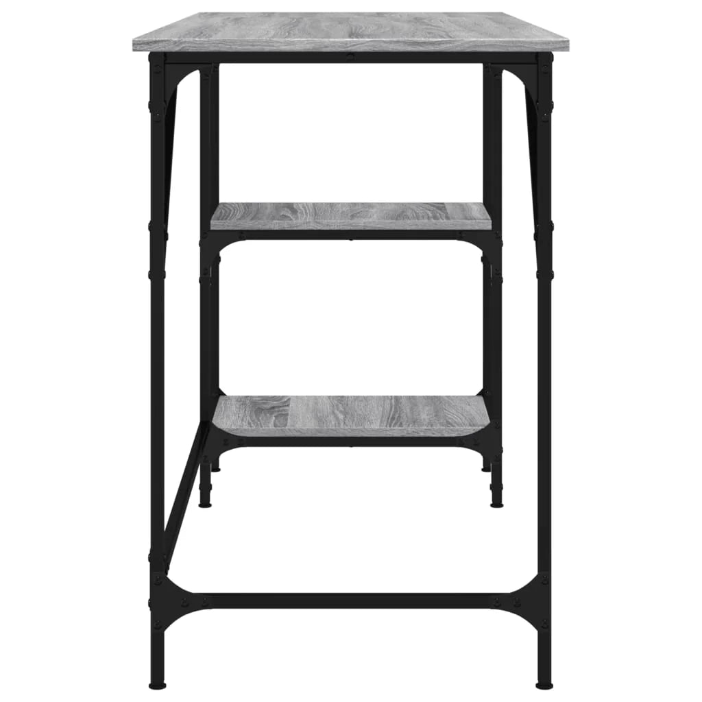 Scrivania Sonoma postazione computer mobile per computer scrivania da studio 120 x 50 x 75 cm metallo e legno ingegnerizzato grigio 02_0023946