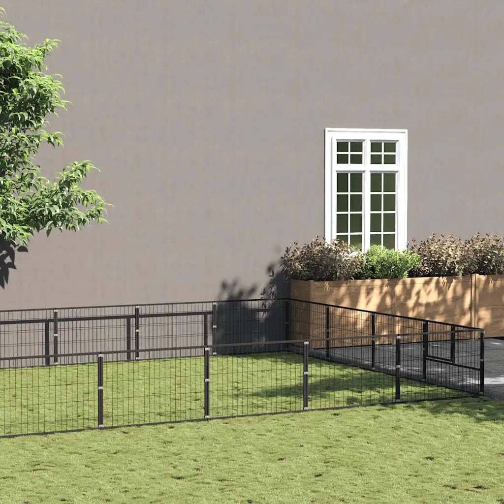 Gabbia per Cani Nera 32 m² in Acciaio 3082147