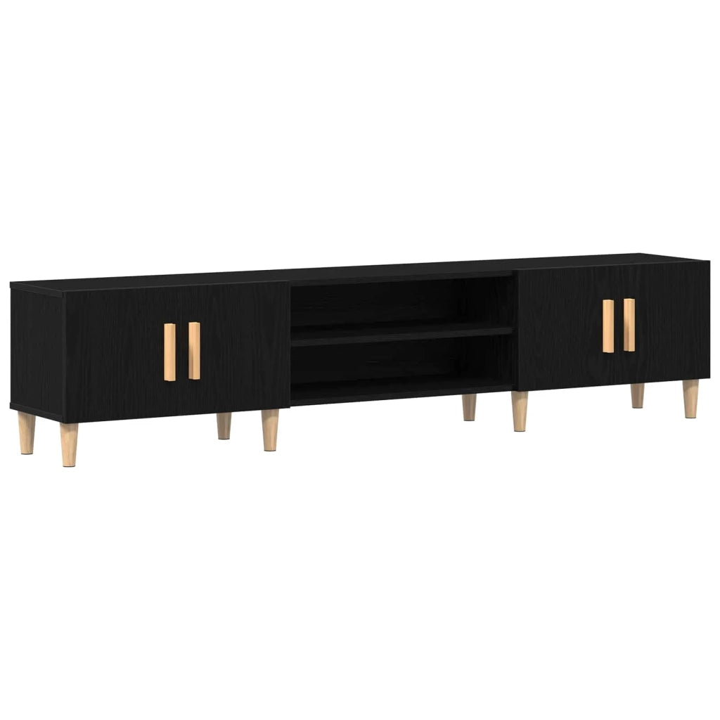 Mobile TV 180 x 31,5 x 40 cm Rovere Nero Legno ingegnerizzato 862817
