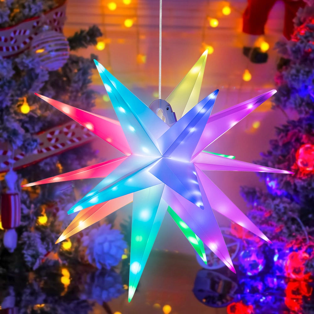 Stella Luminosa di Natale da Soffitto Decorazione Natalizia LED RGB 25cm con App