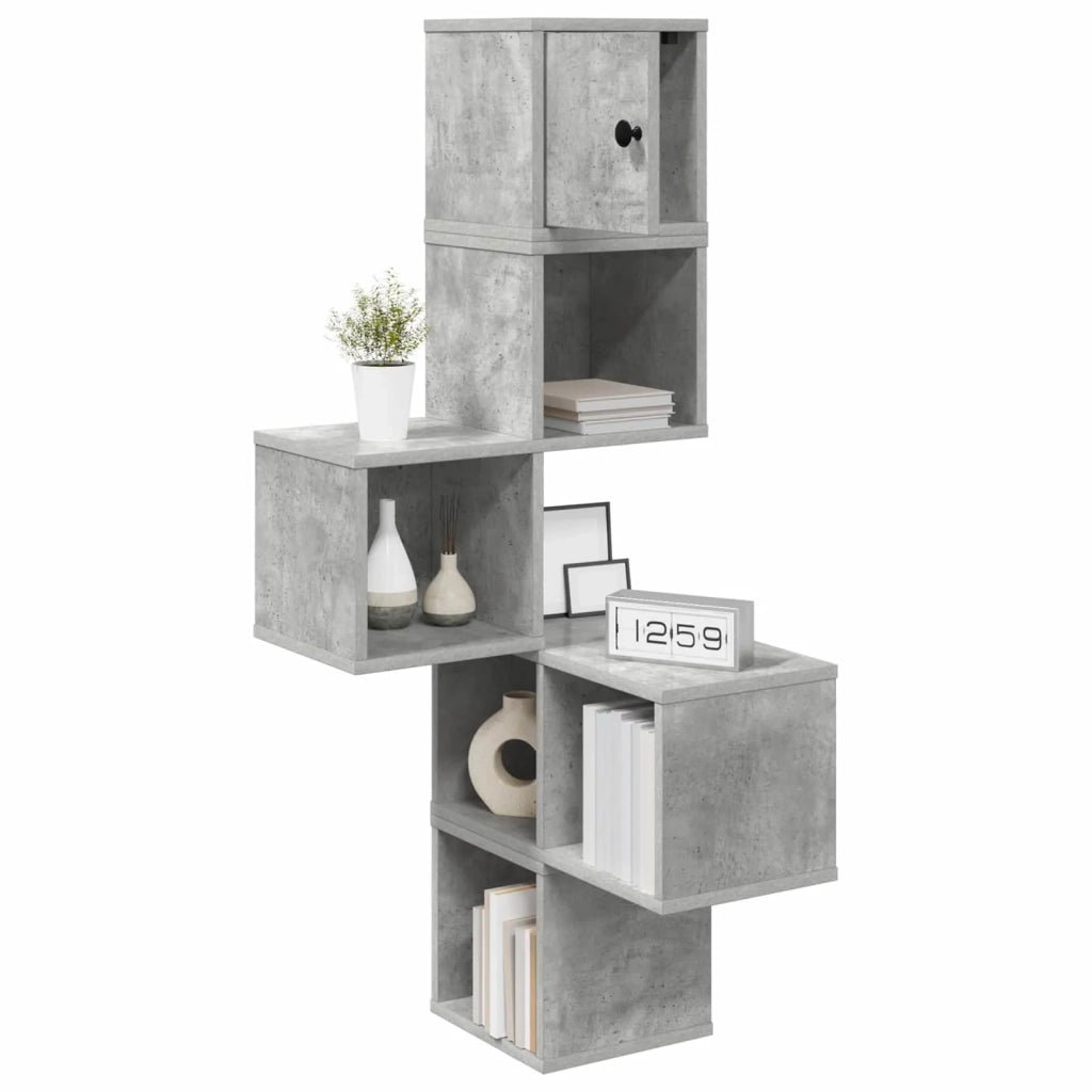 Mensola Angolare da Parete Grigio Cemento 48 x 48 x 120 cm 8012231