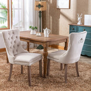 Set 2 sedie Nikki - Xylo - velluto beige gambe legno capitonné