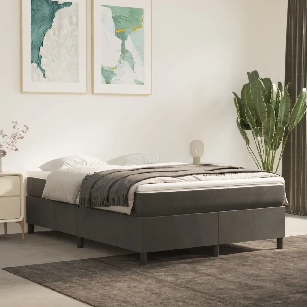 Giroletto senza Materasso Grigio Scuro 140x190 cm Velluto