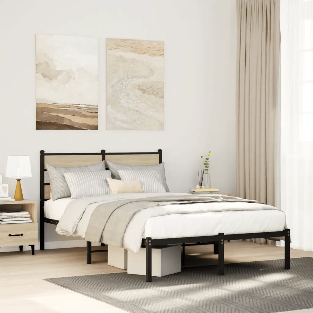 Giroletto senza Materaso in Metallo Rovere Sonoma 120x200 cm