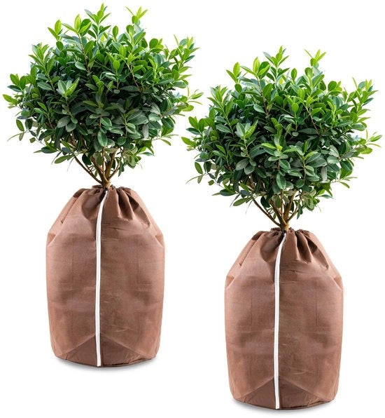 Protezione invernale per vasi SUPERPROTECT XLL, Protezione termica per piante in vaso, Protezione invernale per piante in vaso con corda di tiraggio - 70 x 65 cm (2-pack)