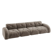 Divano modulare 4 posti senza struttura in chenille; seduta in schiuma 32D; taupe