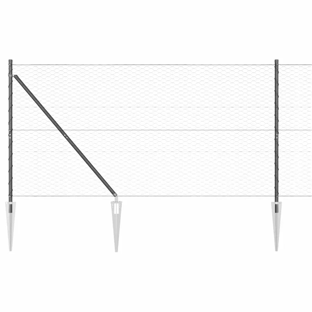 Palo della recinzione Grigio 50 x 1,4 m (rete 36 mm)