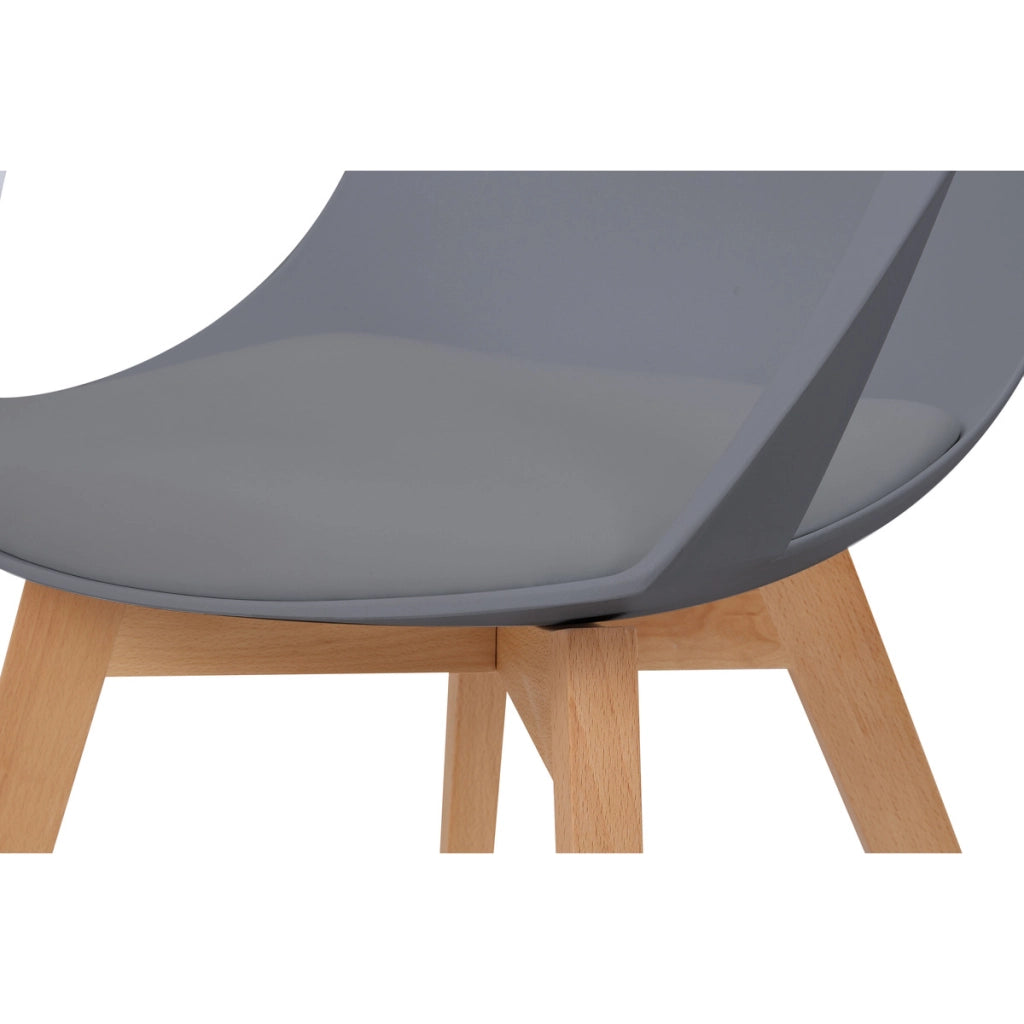 Set di 2 sedie di design Chandra in polipropilene e faggio grigio