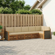 Set divano sezionale con cuscino 5 pcs Naturale