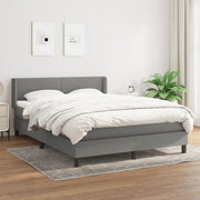 Giroletto a Molle con Materasso Grigio Scuro 140x190 cm Tessuto 3129546