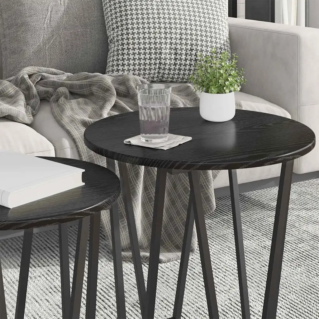 Set tavolini 2 pcs Rovere Nero 869720