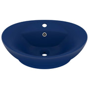 Lavabo ovale di lusso con troppopieno lavabo da appoggio lavabo da bagno uso interno 58,5 x 39 cm ceramica blu scuro opaco 02_0002677