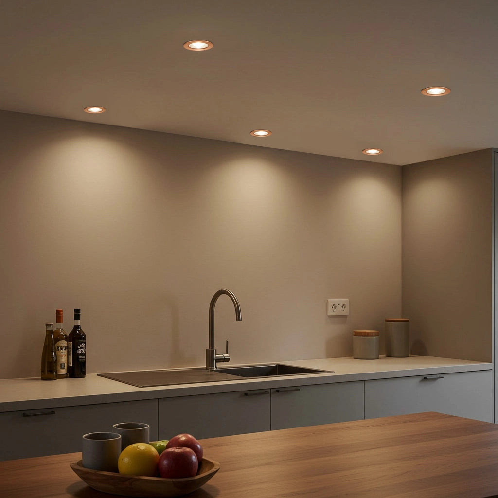Faretto ad incasso LED 8W GU10 rame tondo foro 70mm moderno orientabile luce soffitto cucina soggiorno RAME 6000K