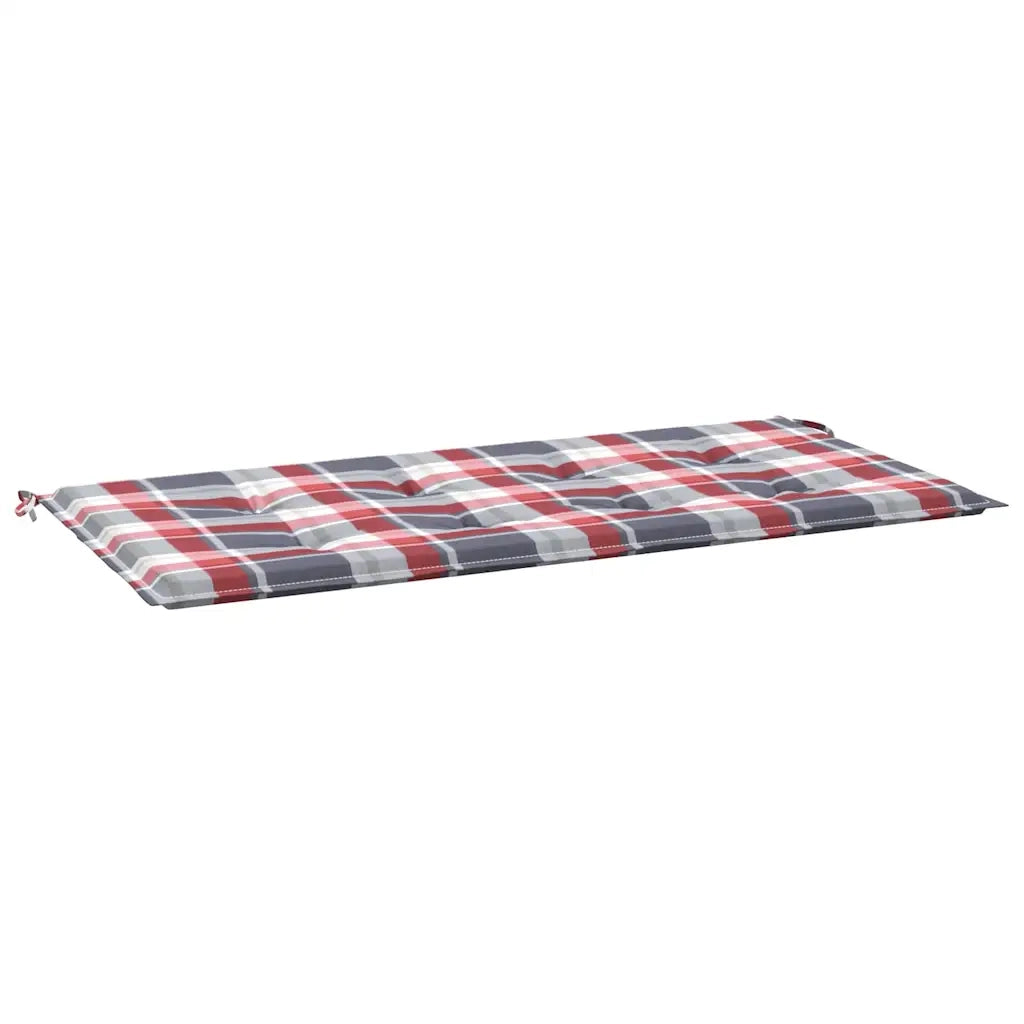 Cuscino per Panca a Quadri Rossi 120x50x3 cm Tessuto Oxford 314084