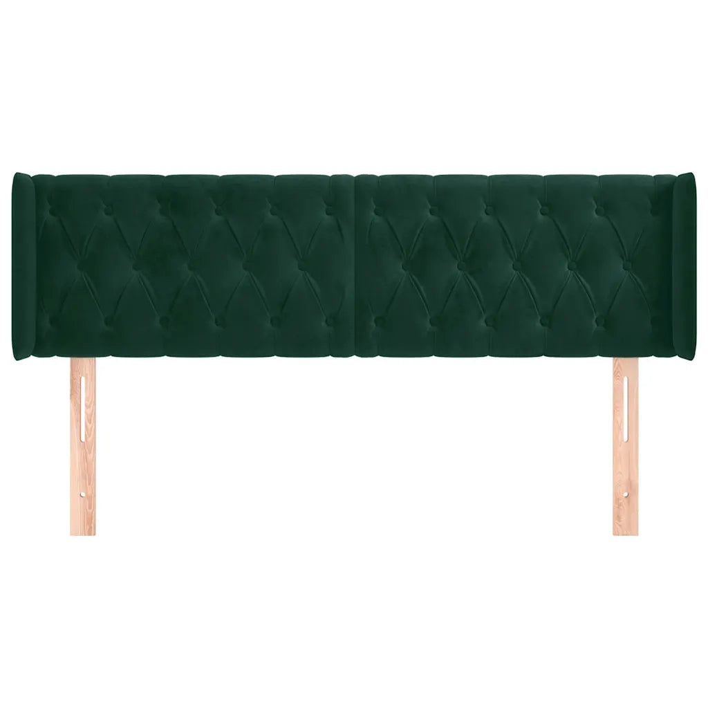 Testiera ad Orecchio Verde Scuro 163x16x78/88 cm in Velluto 3119161