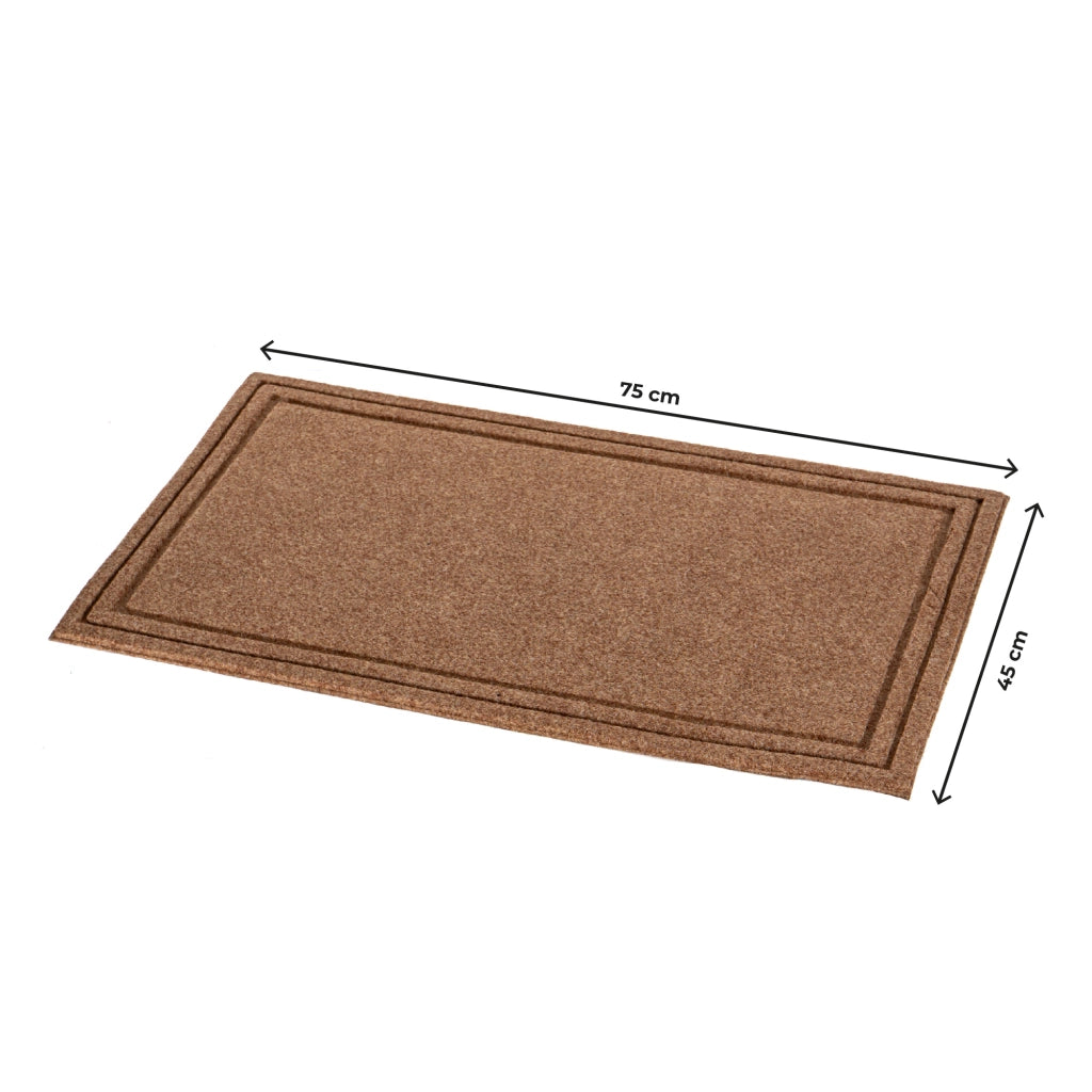 Zerbino Ingresso Antiscivolo 45x75 cm in Polipropilene Resistente, Tappetino Porta Interno Esterno Lavabile con Fondo in Gomma, Rettangolare o Mezzaluna Mezzaluna