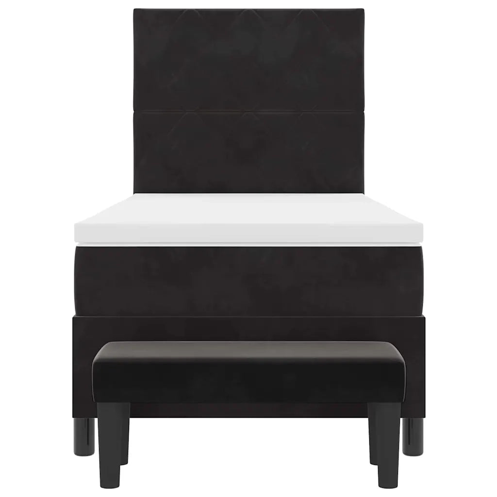 Letto a molle con testiera Nero 190 x 90 cm Velluto 3344548
