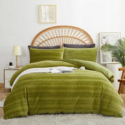 Coperta in piumino, 200 x 200 cm, flanella, corallo, fleece, flanella, verde, coperta reversibile, coperta morbida con peluche, cashmere, tocco coperta con cerniera a zip e 2 cuscini 80 x 80