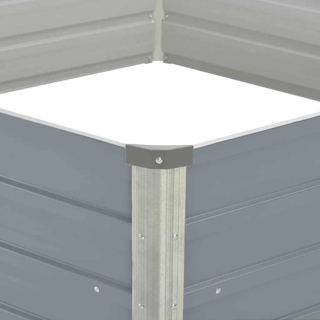 Letto di Coltura Rialzato 129x129x45 cm Acciaio Zincato Grigio 42405