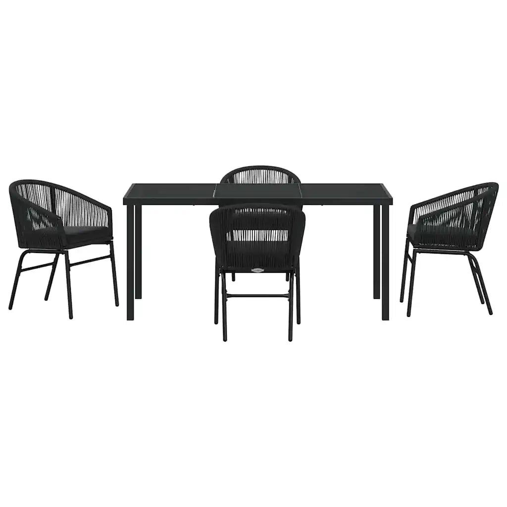Set da Pranzo per Giardino 5 pcs Nero 3379348