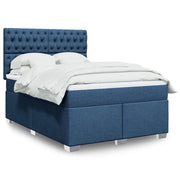 Giroletto a Molle con Materasso Blu 160x200 cm in Tessuto