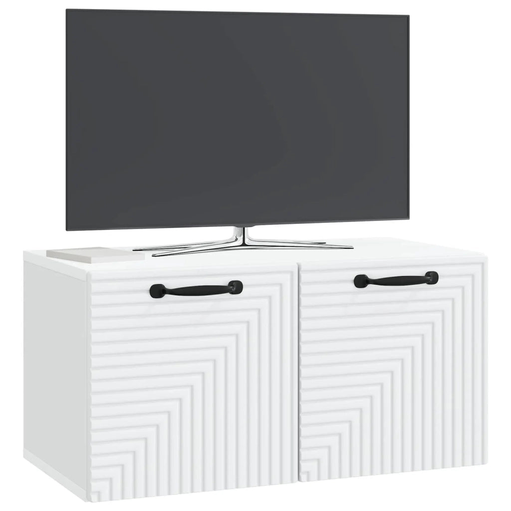 Mobile Porta TV da Muro-Credenza per TV sospesa Bianco 59,5 x 31 x 30 cm 450908