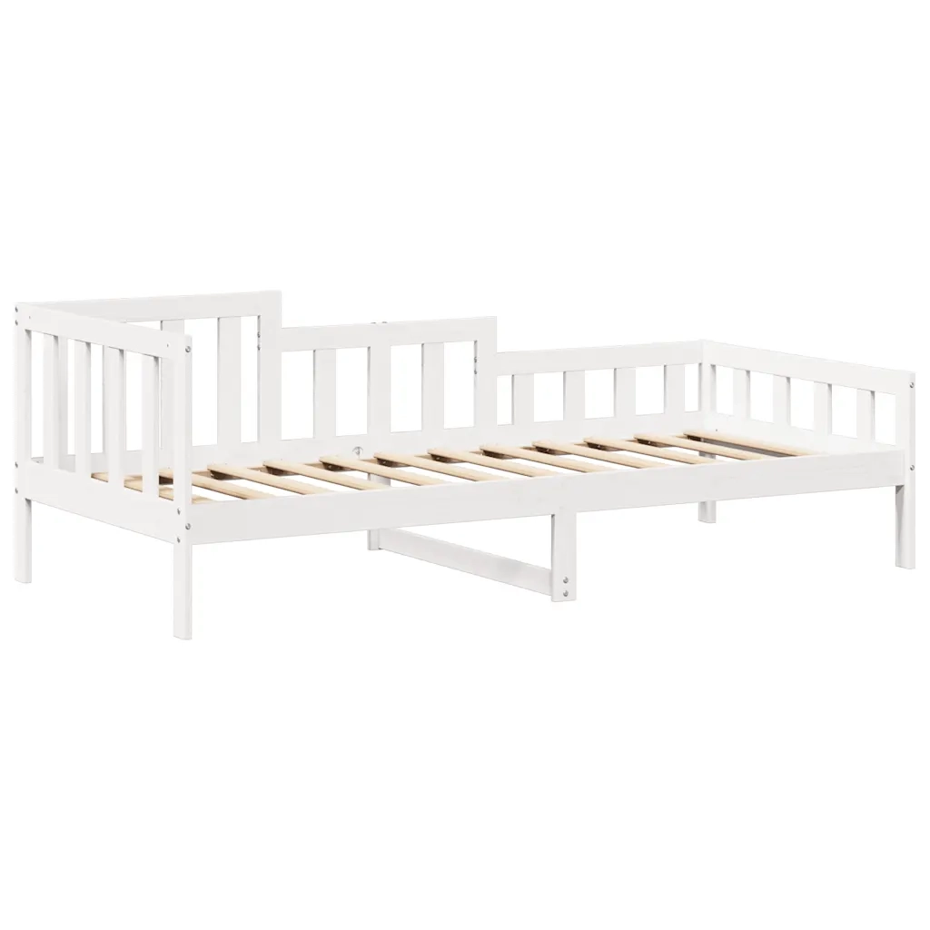 Dormeuse con Tetto 80x200 cm Bianco in Legno Massello di Pino