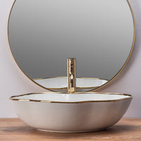 Lavabo Da Appoggio Rea Pearl Gold Edge
