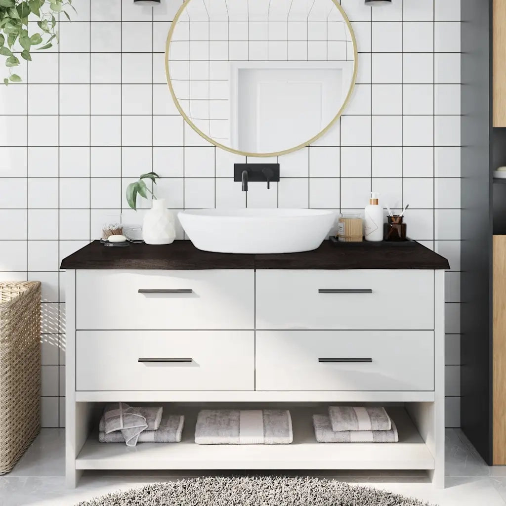 Piano Bagno Marrone Scuro 140x60x(2-4)cm Legno Trattatocod mxl 71880