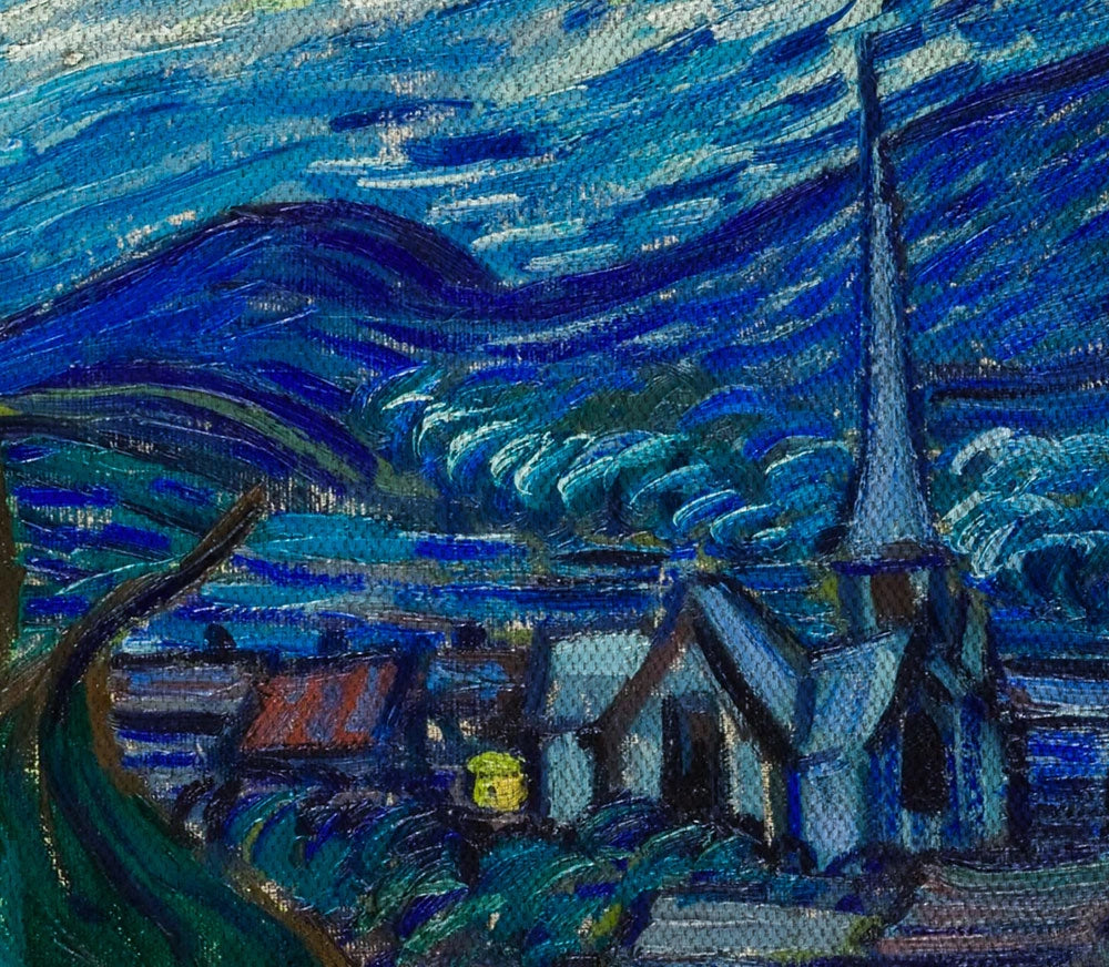 Vincent Van Gogh- Notte Stellata - Quadro Canvas su telaio in legno Misura: 140x100 cm