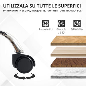 Sedia da Ufficio Reclinabile con Poggiapiedi Estraibile in Pelle PU Capacità 120 kg Nero