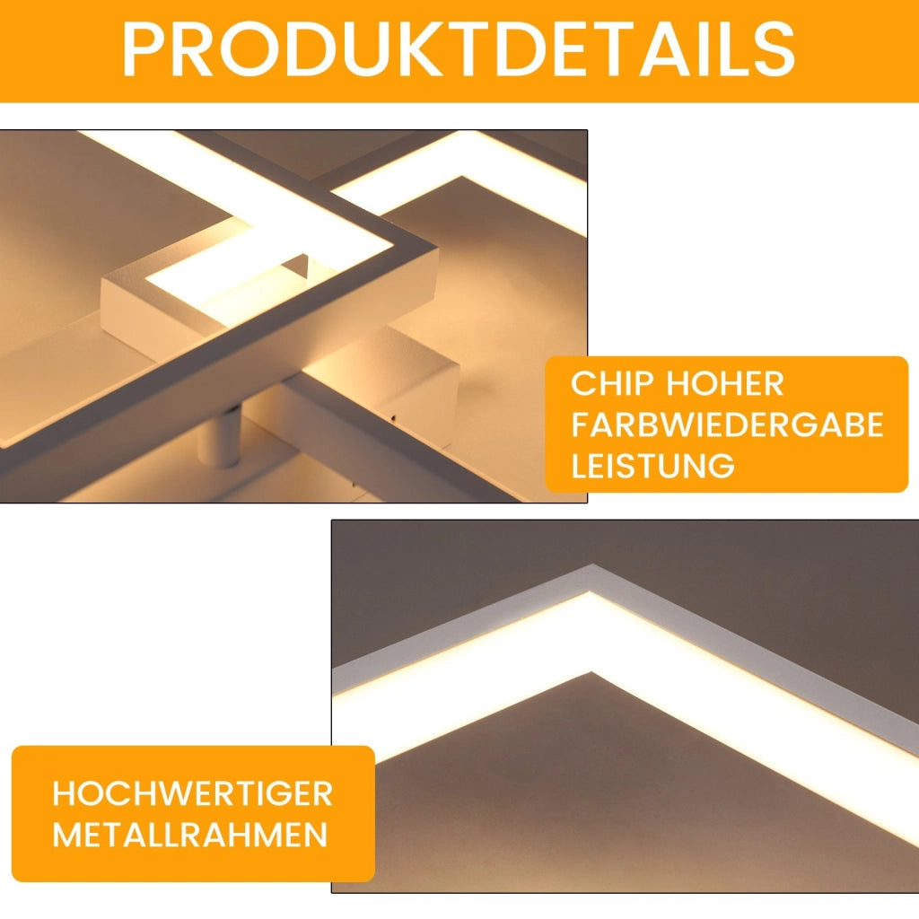 ZMH Lampada da soffitto LED moderna metallo telecomando 2 luci per camera letto