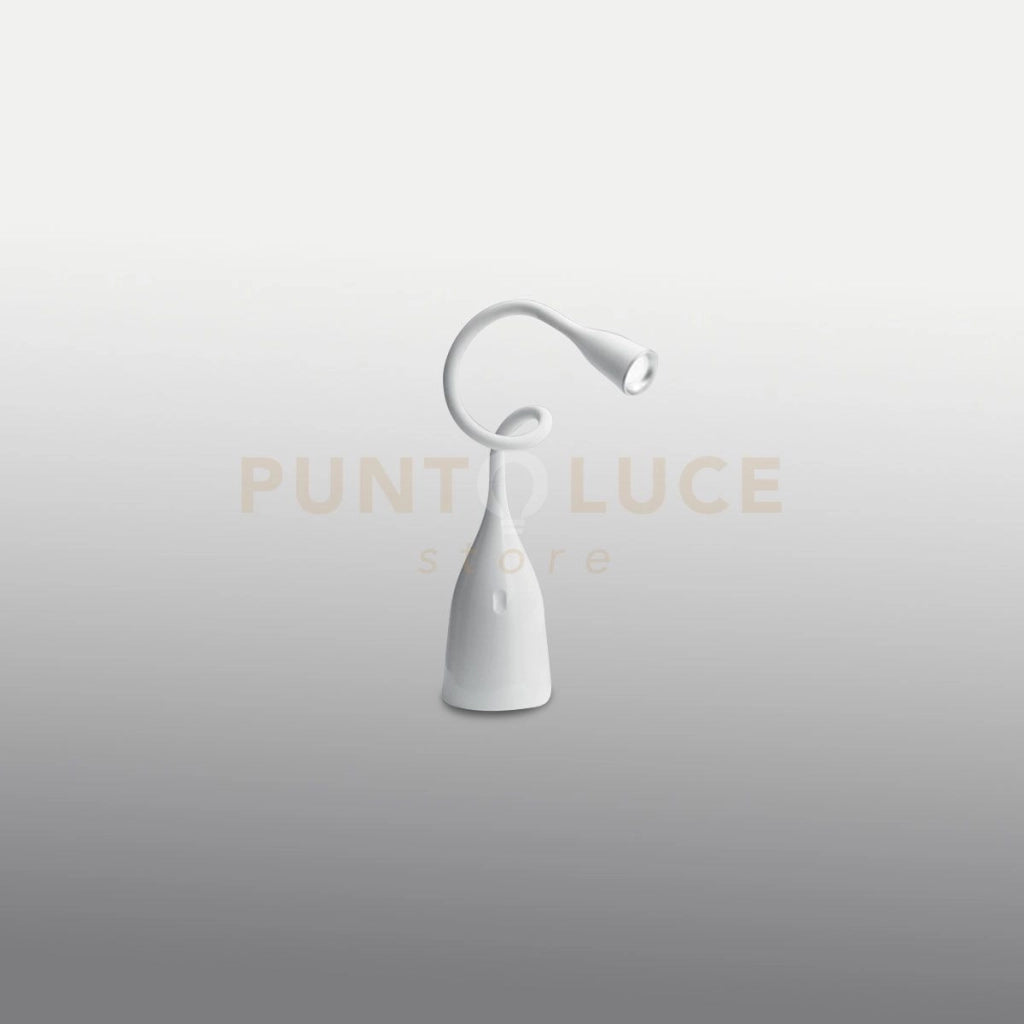 GLS020- LAMPADA DA TAVOLO BIANCO LUCIDO FLESSIBILE CON BRACCIO IN SILICONE DIMMERABILE 3000K 350LM 5W